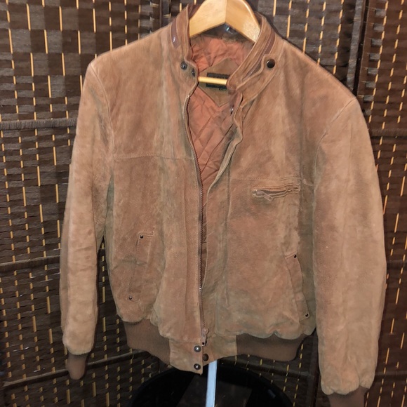 Vintage Men’s brown Suede Bomber Jacket - Distressed Size 42R Porsha by Winer - Picture 7 of 17